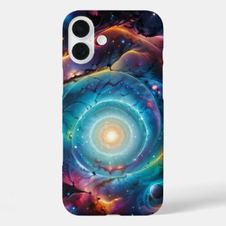 Aesthetic Galaxy Patterns with Blues and Purple iPhone 16 Plus Case