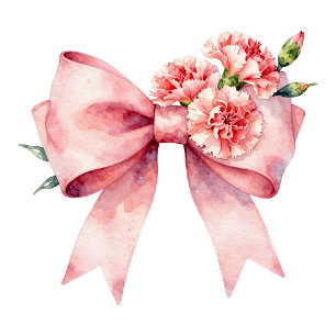 Aesthetic Garden Bow & Florals Classic Round Sticker