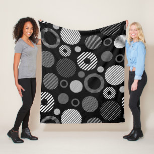 Aesthetic geometric decorative fleece blanket