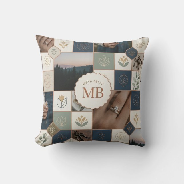 Aesthetic Geometric Mosaic Pillow (Front)