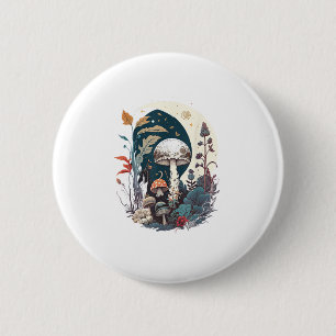 Aesthetic Goblincore And Cottagecore Mushroom Bota 2 Inch Round Button