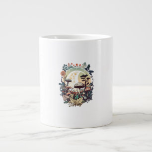 Aesthetic Goblincore And Cottagecore Mushroom Calm Large Coffee Mug