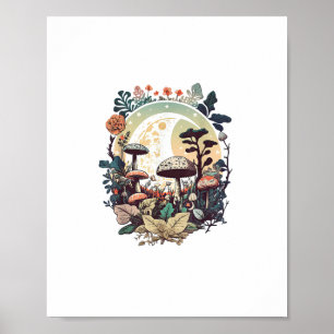 Aesthetic Goblincore And Cottagecore Mushroom Calm Poster