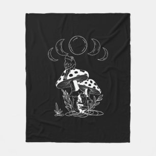Aesthetic Goblincore And Cottagecore Mushroom Cozy Fleece Blanket