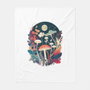 Aesthetic Goblincore And Cottagecore Mushroom Crea Fleece Blanket