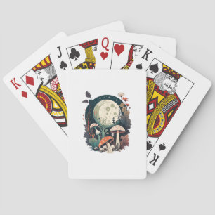 Aesthetic Goblincore And Cottagecore Mushroom Crea Playing Cards