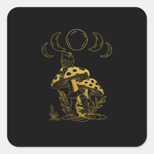 Aesthetic Goblincore And Cottagecore Mushroom Crea Square Sticker
