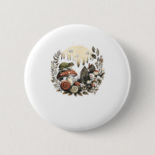 Aesthetic Goblincore And Cottagecore Mushroom Drea 2 Inch Round Button