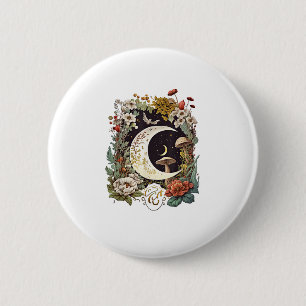 Aesthetic Goblincore And Cottagecore Mushroom Drea 2 Inch Round Button