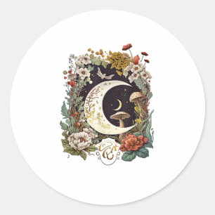 Aesthetic Goblincore And Cottagecore Mushroom Drea Classic Round Sticker