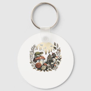 Aesthetic Goblincore And Cottagecore Mushroom Drea Keychain