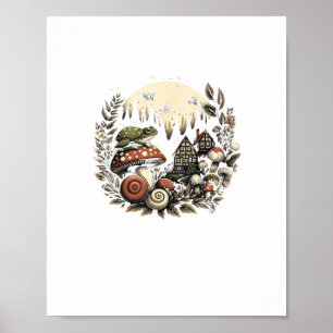 Aesthetic Goblincore And Cottagecore Mushroom Drea Poster