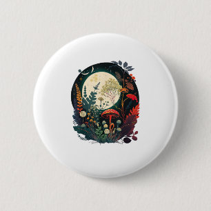 Aesthetic Goblincore And Cottagecore Mushroom Funn 2 Inch Round Button