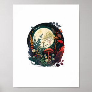 Aesthetic Goblincore And Cottagecore Mushroom Funn Poster