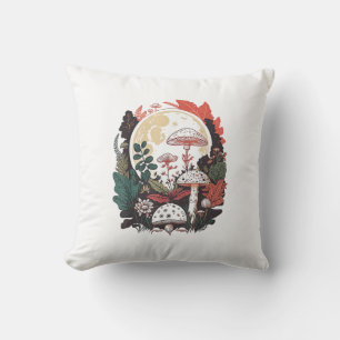 Aesthetic Goblincore And Cottagecore Mushroom Gent Throw Pillow