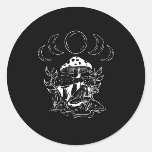 Aesthetic Goblincore And Cottagecore Mushroom Mini Classic Round Sticker