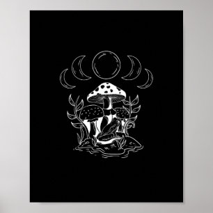 Aesthetic Goblincore And Cottagecore Mushroom Mini Poster
