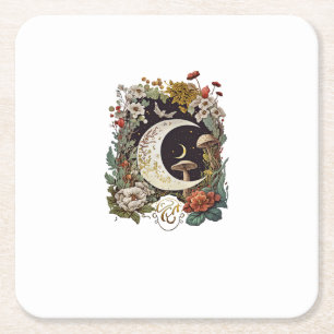 Aesthetic Goblincore And Cottagecore Mushroom Soft Square Paper Coaster