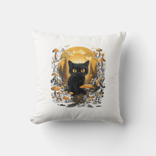 Aesthetic Goblincore And Cottagecore Under Mushroo Throw Pillow