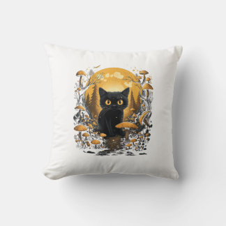 Aesthetic Goblincore And Cottagecore Under Mushroo Throw Pillow