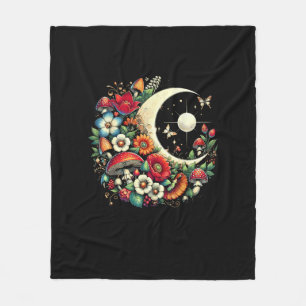 Aesthetic Goblincore Cottagecore Mushroom Funny Ar Fleece Blanket