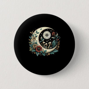 Aesthetic Goblincore Cottagecore Mushroom Minimal  2 Inch Round Button