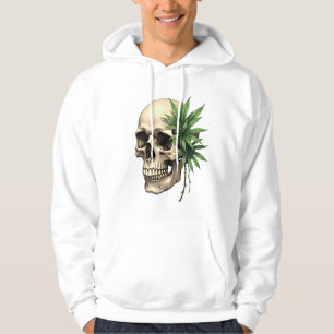 Aesthetic Goth Grunge Skull Tropical Monstera Leaf Hoodie