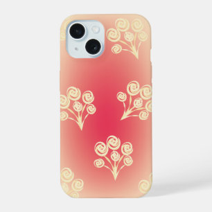 Aesthetic gradient with flowers iPhone 15 case