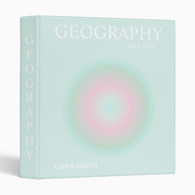 Aesthetic Green Aura  Binder (Front/Spine)