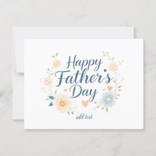 Aesthetic Happy Father's Day Card with Custom Name