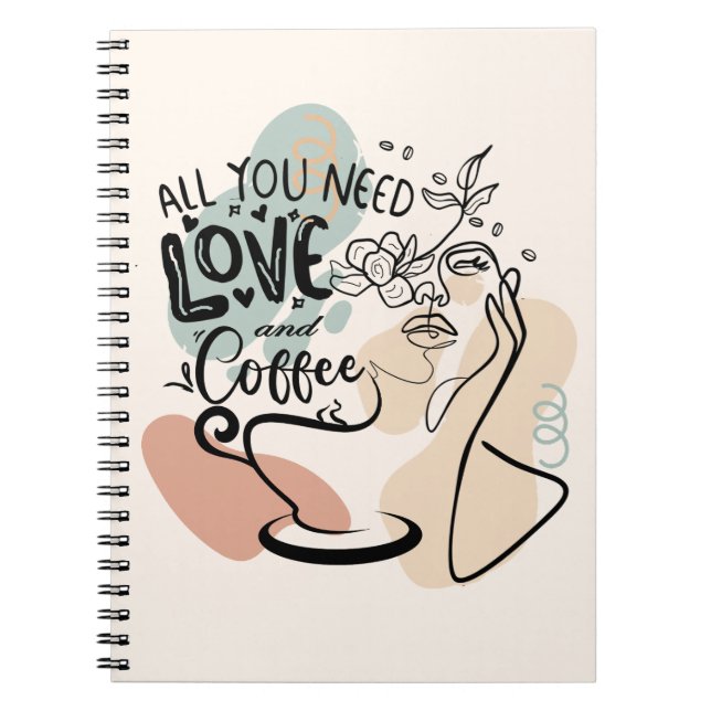 Aesthetic Illustrations, Girl's Coffee Notebook (Front)