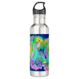 Aesthetic Iridescent Pearly Roses Be Happy 710 Ml Water Bottle