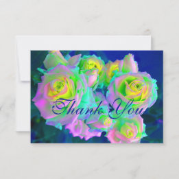 Aesthetic Iridescent Pearly Roses Thank You Card
