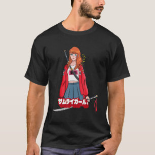 Aesthetic japanese katana girl samurais swords T-Shirt