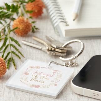  Aesthetic Just a Girl Who Loves Flowers  Keychain