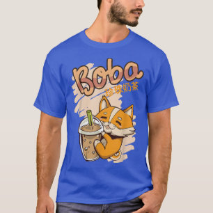 Aesthetic Kawaii Corgi Bubble Tea Funny Bobas Wels T-Shirt