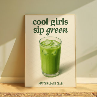 Aesthetic Matcha Lover Club Trendy Wall Print