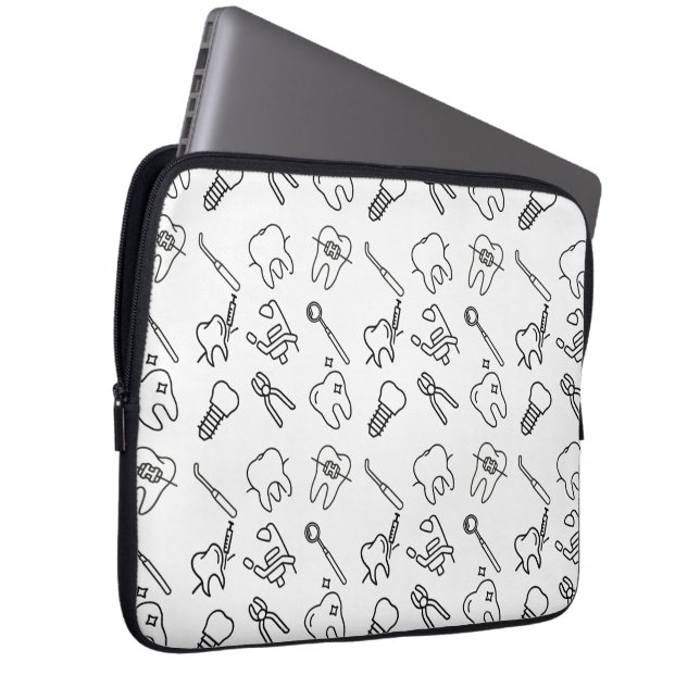 Aesthetic Minimalist Dental Icons Pattern Laptop S Sleeve (Front Right)