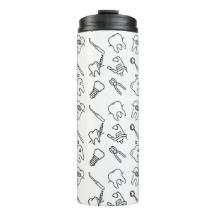 Aesthetic Minimalist Dental Icons Pattern Thermal  Tumbler