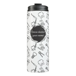 Aesthetic Minimalist Dental Icons Pattern Thermal Tumbler