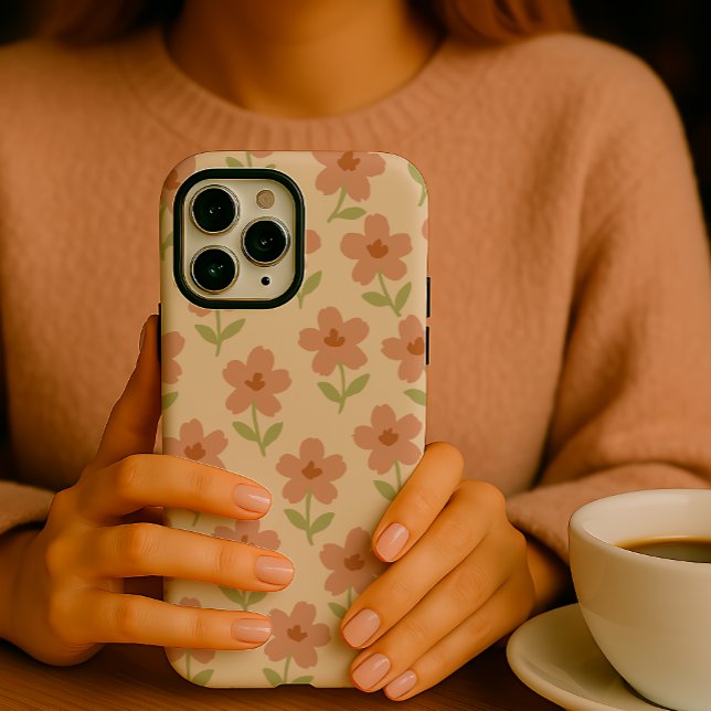 Aesthetic Minimalist Pastel Floral Pattern  iPhone Case (Creator Uploaded)