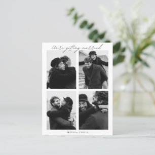 Aesthetic minimalist photo wedding postcard