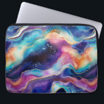 Aesthetic modern colourful rainbow agate glitter laptop sleeve<br><div class="desc">Aesthetic, colourful modern rainbow agate glitter texture background.</div>