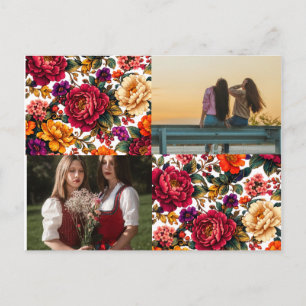 Aesthetic Modern Floral Love Gift Holiday Postcard