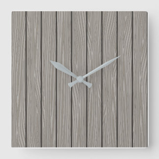Aesthetic modern minimalist grey wood design square wall clock