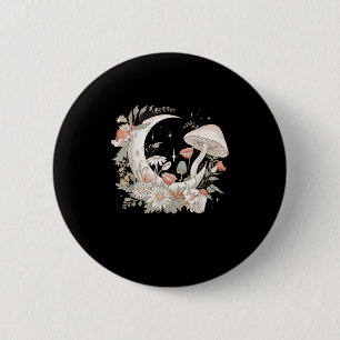 Aesthetic Moon Goblincore And Cottagecore Mushroom 2 Inch Round Button
