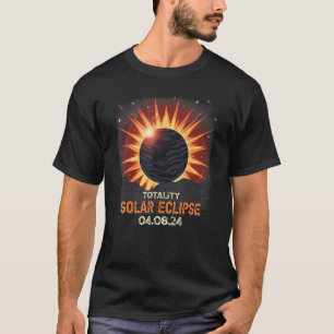 Aesthetic Mountain Total Solar Eclipse 2024 Totali T-Shirt