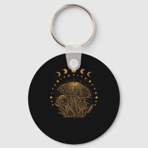 Aesthetic Mushroom Cottage Goblincore Keychain