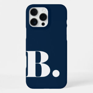 Aesthetic Navy Blue Minimalist Initial Letter B iPhone 16 Pro Max Case