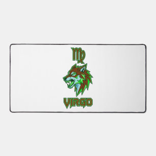 Aesthetic Neon Green Virgo Zodiac Desk Mat